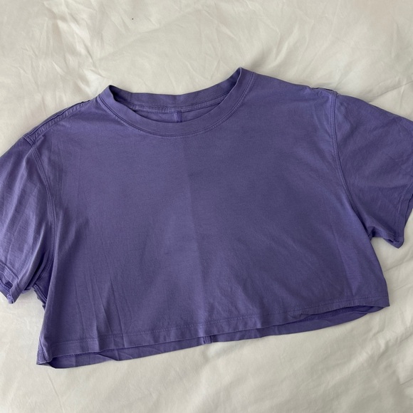 lululemon athletica Tops - Lululemon All Yours Cropped T-Shirt Dark Lavender
